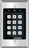 KANTECH kp-500 The KP-500 digital keypad is specifically designed as a cost-effective solution for access control systems requiring the use of a keypad. Rugged, compact and ideal for high traffic indoor use.(9845 bytes)